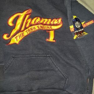Thomas the Tank Engine Size 4 Boys Pullover Hoodie Navy Yellow and Red